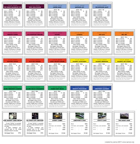 monopoly property cards template.